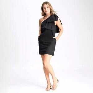 A New Day‎ Women's One Shoulder Mini Shift Dress Black Size Medium